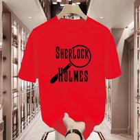 Funny ShortSleeved TShirt Magnifying Glass Respecting Fate Helping Others Unique Personality Design for Lovers S red
