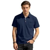 Mens Casual Solid Color Short Sleeve Polo Shirt With Pocket S