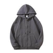 Harajuku Casual Gothic Hooded Sweatshirt Y2K Streetwear High Street Hoodie Men Retro Zip Up Long Sleeve Loose Jacket Coats M
