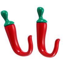 Practical Chili Wall Mount Hook For Keys Jackets Hats Storage Zinc Alloy Decorative Practical Hanger For Home