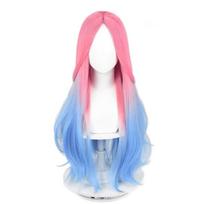 Mizi Cosplay Kostiumas Anime Ateivis Scenos Cosplay Kostiumas Rožinis Gradiento Mėlynas Violetinis Ilgi Plaukai Scenos Kostiumas Aksominė Suknelė M gray