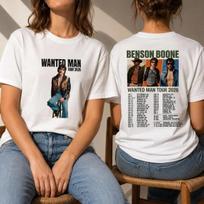 Benson Boone Wanted Man Tour 2026 Shirt, Benson Boone Concert T-Shirt XXXL