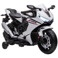 Elektrinis motociklas su HONDA licencija 3-5 metams su žibintais, signalu, muzika ir pagalbiniais ratukais 90x44x52 cm Baltas 90 x 44 x 52 cm