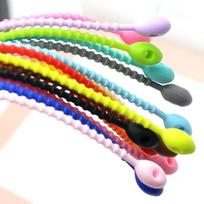 20Pcs Silicone Reusable Cable Wire Organizer Winder Storage Holder Bag Ties Food Saver Earphone Line Tidy Clips Random 20pcs yellow
