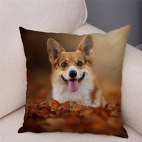 Cute Welsh Corgi Pembroke dog pillowcase cushion cover decorative  45x45cm 16x16Inch black