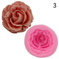 3D Flower Bloom Rose Shape Silicone Fondant Soap Cake Mold Cupcake Baking Tool 3
