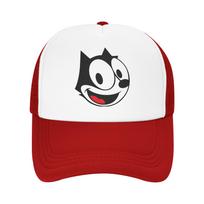 Felixed The Cat Vintage  Trucker Hat Unisex  Dad Hat Sun Caps Trucker Cap Adjustable Polyester Mesh Baseball Cap Summer One Size white