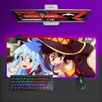 Megumin Anime Mouse Pad RGB Gaming Mouse Pad Desk Mat HD Gamer Large LED Light XXL MousePads RGB600x300x3mm black