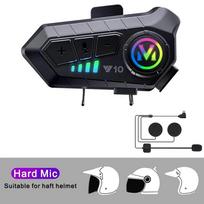 Y10 Pro Max Motociklo šalmo laisvų rankų įranga Bluetooth 5.3 Laisvų rankų įranga Ipx6 atsparus vandeniui 2000Mah Moto belaidė ausinė Palaiko balsą black