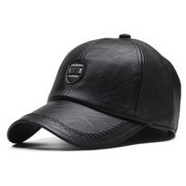 PU Leather Winter Baseball Cap Men Earflaps Snapback Hat Warm Dad Hat Trucker Cap KTB 56-60cm juoda