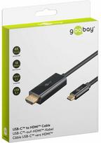 Kabelis Goobay 75696 HDMI A Male (vyriška), USB Type C Male (vyriška), 1 m, juoda sp.