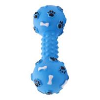 Dog Dumbbell Toy Squeaky Dumbbell Dog Chew Toy Raised Texture Teeth Cleaning Toy for Puppy Teething Dogs Interactive Play