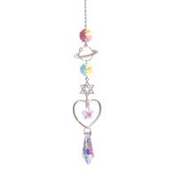 Colorful Crystal Suncatcher, Hanging Sun Catcher for Windows, Healing Crystal Decor for Home, Crystals Prism Rainbow Maker, Gift for Christmas One Size A white
