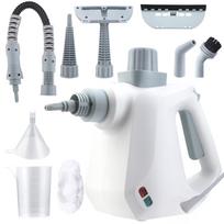 1000W Handheld Steam Cleaner, Portable Steamer with Large Capacity,9-Piece Accessory Set for Floor, Car, Carpet, Upholstery 220-240V white