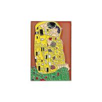 Gustav Klimt The Kiss Enamel Pin Famous Art Oil Painting Metal Brooch Lapel Backpack Badge Jewelry Decoration Gift for Friends yellow