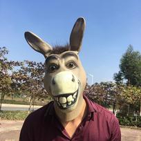 Suaugusiųjų baisi juokinga asilo arklio galvos latekso kaukė Cosplay zoologijos sodo rekvizitas gyvūno kaukė kostiumas kaukė karnavalo vakarėlio apsirengimo dovana One Size gray