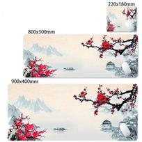 Sakura Scenery Mouse Pad Large Anti-Slip Rubber Gaming Mousepad Durable Desk Mat Thick Seam Edge Suitable for Office and Gaming 30cmx60cm(11.8x23.6inch) white