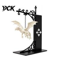 Fantazijos kambario dekoras paaugliams Skraidantis drakonas Knygų lentynos šviestuvas, Dekoratyvinis knygų atrama šviestuvas ir stalas, Unikali biuro skulptūra Knygų atrama, Sunkus 1pc balta