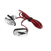 2Pcs White Led Light Car Front Windshield Washer Wiper Jet Water Spray Nozzle black