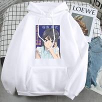 Anime Rascal Does Not Dream of Bunny Girl Sakurajima Mai Printed Men Women Casual Hoodies Loose Sweatshirt Harajuku Streetwear S white