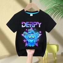 KPop Demono Medžiotojai Nerangus Tigras Vaikų Marškinėliai Spaudinys Madingi Laisvalaikio Viršutiniai Drabužiai Apvali Kaklo Iškirptė Animaciniai Mergaitės Berniukai Marškinėliai Laisvalaikio Kūdikio Mergaitės Drabužiai 110 blue