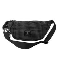 Waterproof Nylon Sling Bag for Unisex Multiple Pockets Outdoor Travel Waist Pack juoda