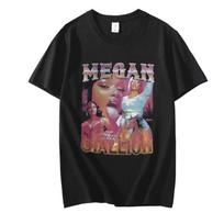 Rap Singer Megan Thee Stallion Graphics Print T Shirt Unisex Vintage Short-Sleeve T-Shirts Streetwear Harajuku Tees Oversized S juoda