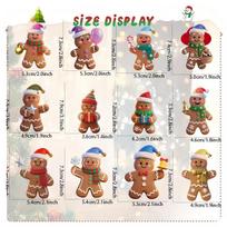 12Pcs Wooden Christmas Gingerbread Man Ornaments Xmas Tree Hanging Pendants  Latest Year Party Household Decoration Kids Diy Present