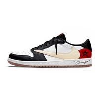 Travis Scott X Jordan Air Jordan 1 Vintage Basketball Shoes Unisex Low Top White DZ4137-700(Team723-) 35.5