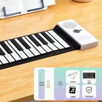 Išmanusis 88 klavišų sulankstomas elektroninis pianino klaviatūra pradedantiesiems - Nešiojama ir daugiafunkcionalė white