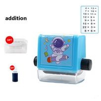 Double-head Math Practice Number Rolling Stamp Addition Subtraction Question Stamp Within 100 Maths Questions Digital Roller blue
