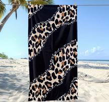 Large Microfiber Beach Towel Oversized Leopard Bath Sheet Versatile Quick Dry Travel Blanket Multi-use Yoga Mat Summer Holiday 50x100cm white