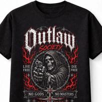 Outlaw Society Grim Reaper Gothic Graphic Unisex TShirt S black