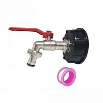 IBC Tank Faucet Hose Adapter 1 Set Durable Heavy Duty Brass with Free Seal Tape for Farm Liquid Transfer Rain  Use one size black