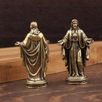 Rankų darbo žalvarinė dievo statulėlė, vintažinio stiliaus stalo dekoracija, kūrybingas tarpvalstybinis meno kūrinys, mažas varinis figūrėlė, namų puošmena A