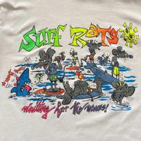 90s The Surf Rats Waiting for the Waves Shirt Short Sleeve SG194 M gray
