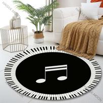 Įvairių dydžių Muzikos natos ir pianino klavišai Spausdinti Apvalus kilimas Svetainė Miegamasis Stalas Kėdė Sofa Dekoratyvinis kilimas Prabangios dovanos Diameter -60cm brown