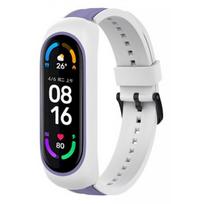Fusion Accessories Xiaomi Mi Band 3/ 4/ 5/ 6 White/ Purple Dual Color