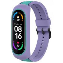 Fusion Accessories Xiaomi Mi Band 3/ 4/ 5/ 6 Green/ Purple Dual Color