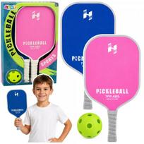 LEAN Toys Rožinis ir mėlynas teniso, badmintono ir piklbolo rakečių rinkinys