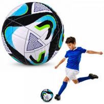 LEAN Toys Treniruočių futbolo kamuolys žolės aikštelei, juodas ir mėlynas, 22 cm, 5 dydis