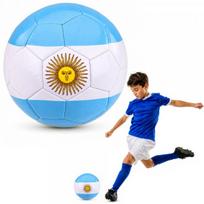 LEAN Toys Treniruočių futbolo kamuolys žolės aikštei, Argentinos spalvų, 22 cm, 5 dydis