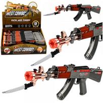 LEAN Toys AK47 Rifle Battery Operated Weapon Prop Knife Smoke Effect Lights Soun