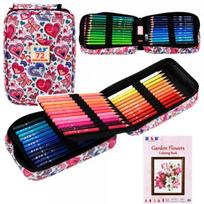 LEAN Three-compartment pencil case Coloring book with flowers Sharpener Era