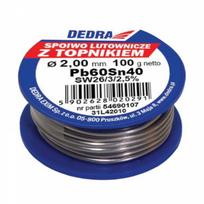 Dedra Dedra lydmetalis su fliusu Pb60Sn40, 2 mm, 100 g ant ritės - 31L42010