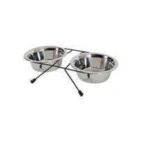 ZOLUX Zolux Zestaw 2 miski Inox 350 ml + stojak metalowy