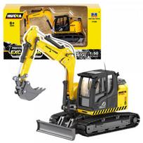 HUINA Crawler Excavator With Bulldozer Metal Huina Yellow 1:50
