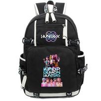Anime Cartoon K-Pop Demon Hunters Backpack Large Capacity Bookbag for Student Boy Girl Schoolbag Outdoor Waterproof Laptop Travel Bag Mochila black