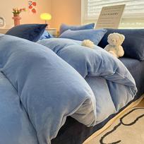 Žieminis storas vienspalvis pieno aksomo flanelinis antklodės užvalkalas Single quilt cover 1.8*2.2m gray