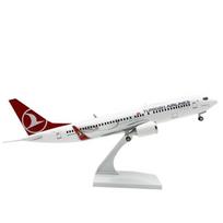 30CM Modelinis lėktuvas Derva B737 TURKISH Miniatiūrinis lėktuvas Žaisliniai lėktuvai Vaikams Surinkta dovana Iš aviacijos white